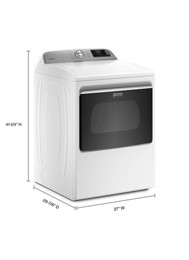 Maytag 7.4 cu. ft. 240-Volt Smart Capable White Electric Vented Dryer with Hamper Door and Steam, ENERGY STAR 0