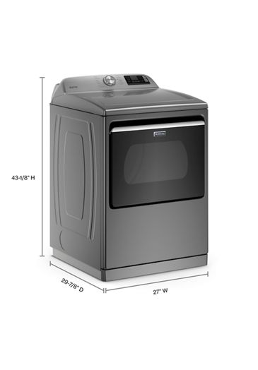 Maytag 7.4 cu. ft. 240-Volt Smart Capable Metallic Slate Electric Vented Dryer with Hamper Door and Steam, ENERGY STAR 2