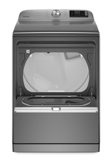 Maytag 7.4 cu. ft. 240-Volt Smart Capable Metallic Slate Electric Vented Dryer with Hamper Door and Steam, ENERGY STAR 4