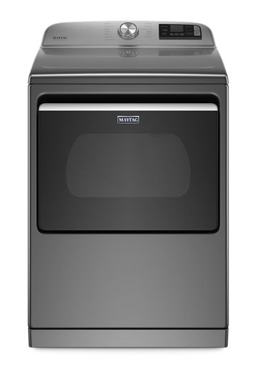 Maytag 7.4 cu. ft. 240-Volt Smart Capable Metallic Slate Electric Vented Dryer with Hamper Door and Steam, ENERGY STAR 1