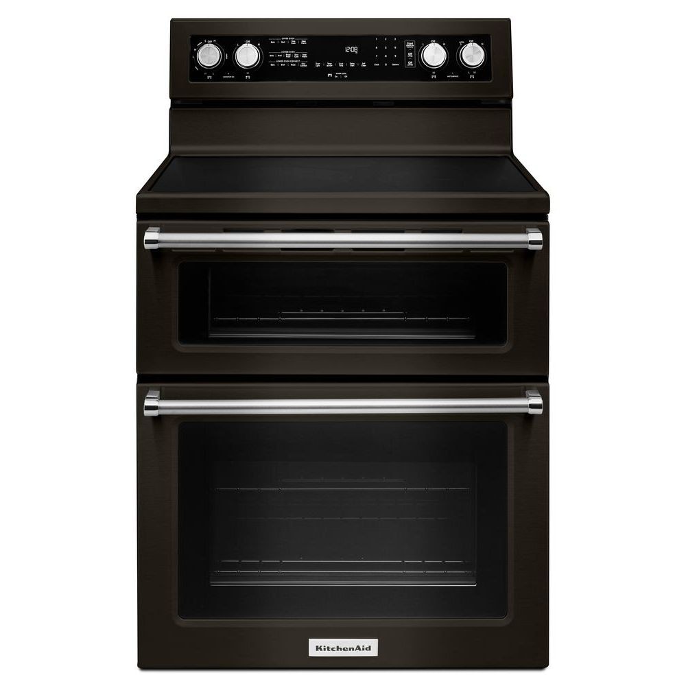 KitchenAid KitchenAid 30 in. Wide 4-Element 6.7 cu. ft. Self-Cleaning Freestanding Double-Oven Electric Convection Range 1