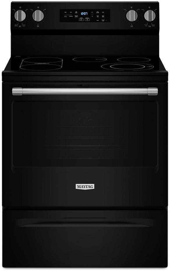Maytag Maytag 30" Black Freestanding Electric Range (MFES6030RB) with No Preheat Air Fry, Air Baking & Griddle Zone 1