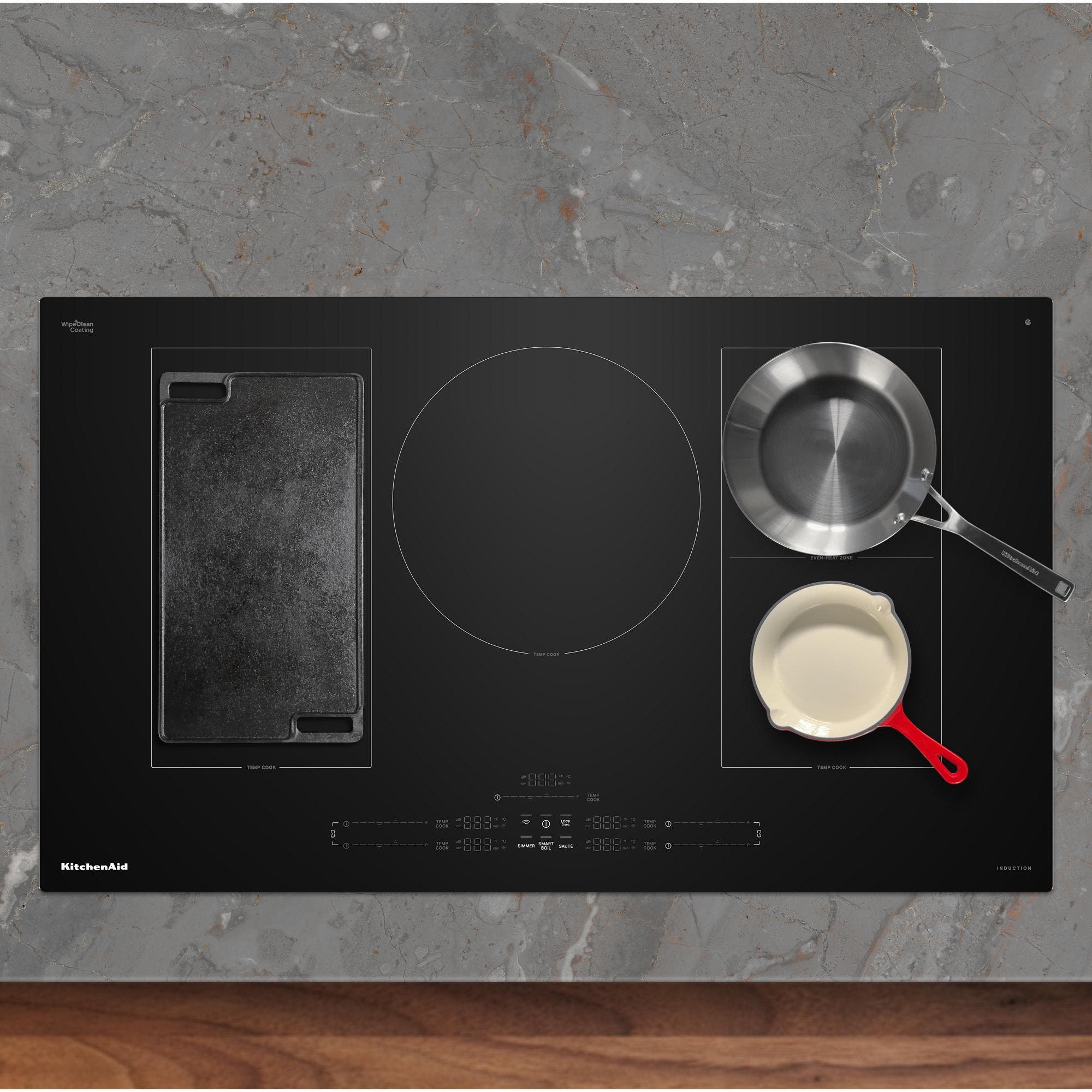 KitchenAid 36 in. Temp Cook™ Induction Cooktop with 5 Cooking Zones (Stainless Steel Trim) 3
