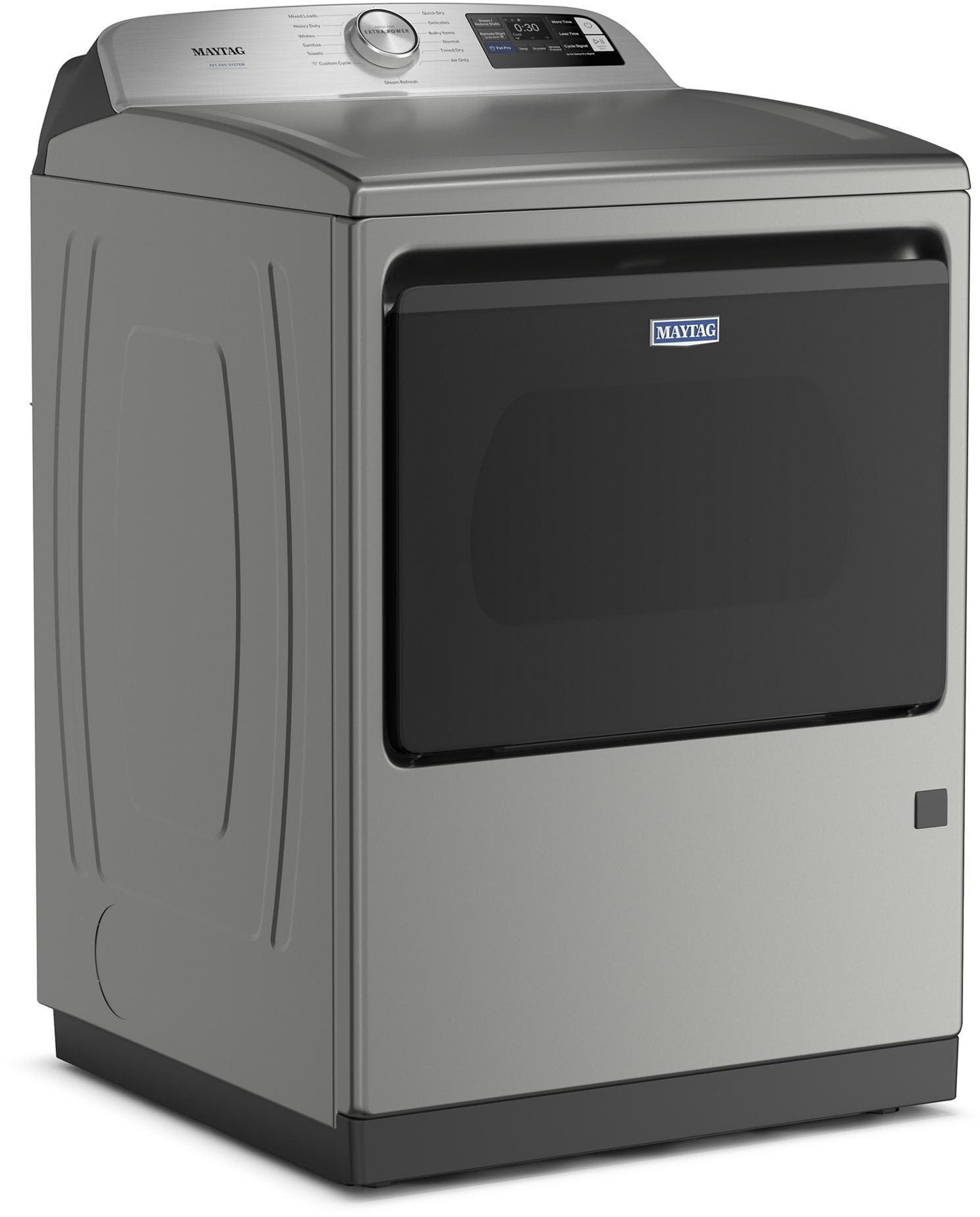 Maytag Maytag 7.4 cu. ft. Smart Top Load Gas Dryer with Pet Pro Option and Extra Power (Classic Silver) 0