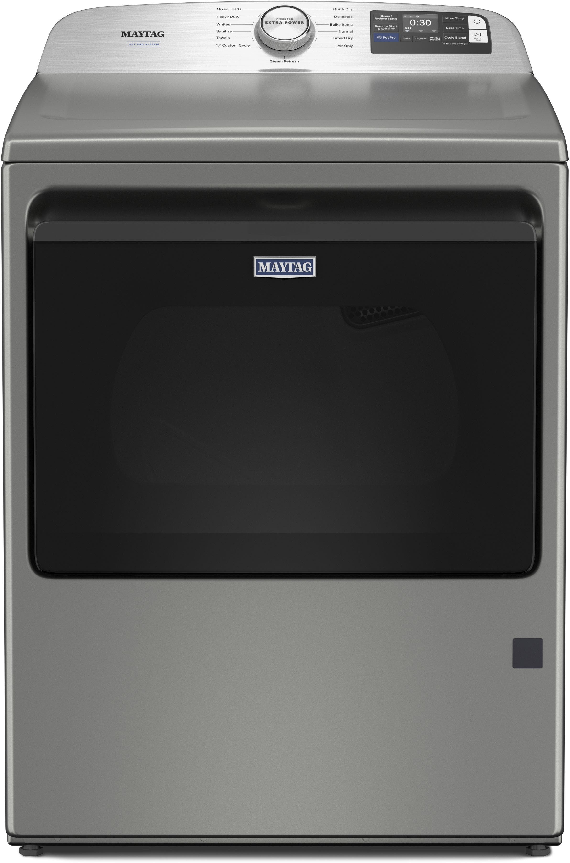 MAYTAG Maytag 7.4 cu. ft. Smart Top Load Dryer with Pet Pro Option (Classic Silver) 0
