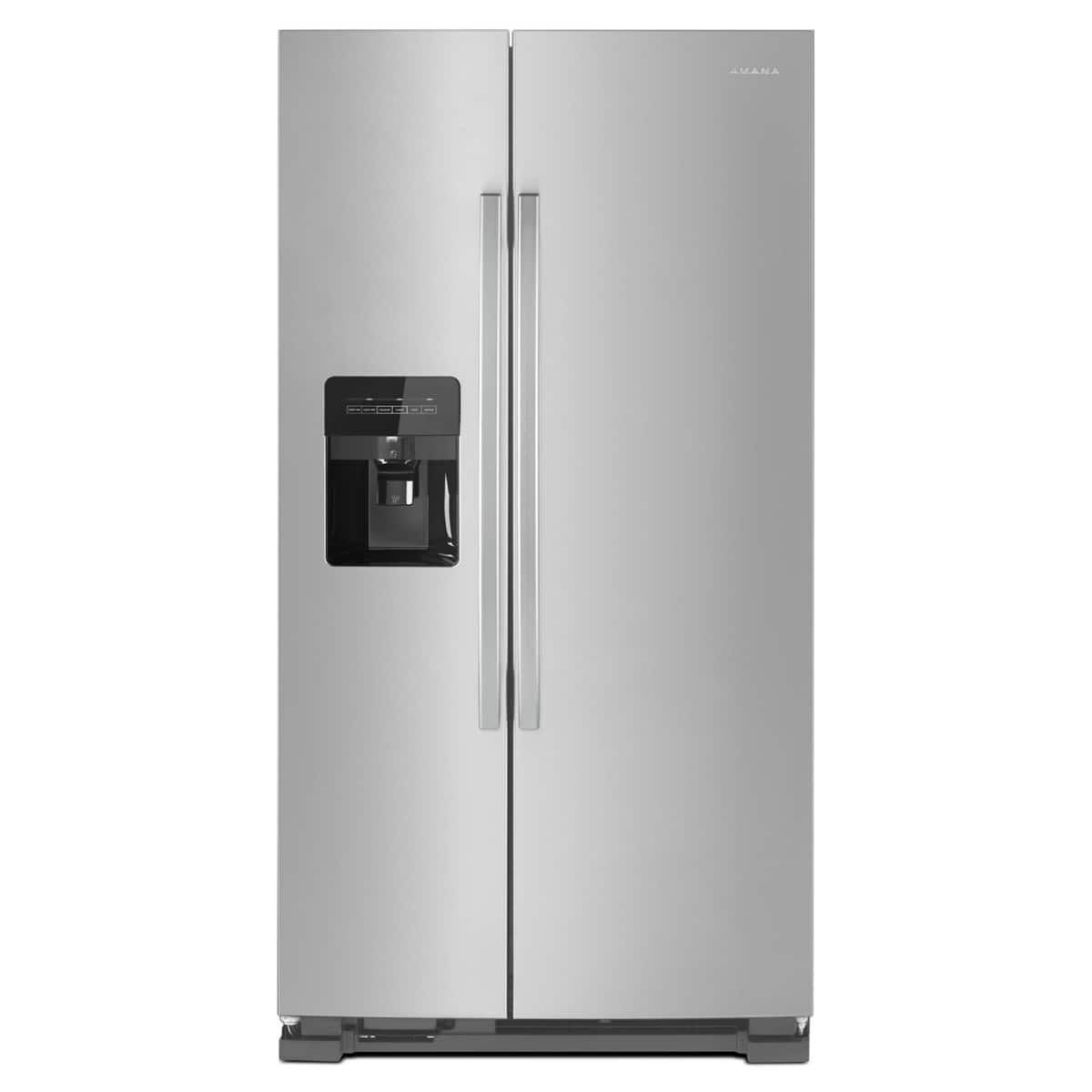 Amana Amana 36 in. Wide 24.5 cu. ft. Side-by-Side Refrigerator with Water and Ice Dispenser (Black-on-Stainless) 0