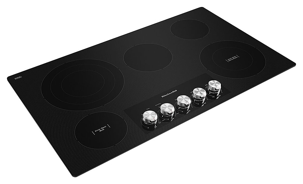 KitchenAid 36 in. Wide 5 element Built-In Electric Cooktop with Knob Controls 0