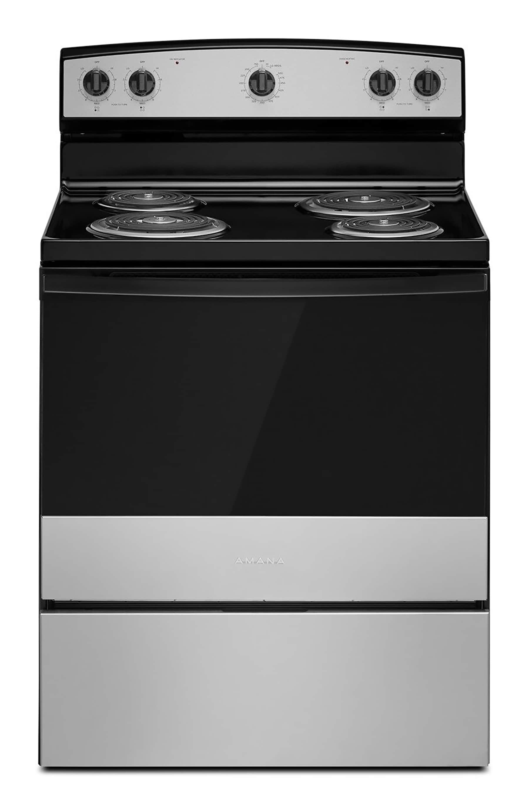 Amana 30 in. 4-Element Freestanding Electric Range with Easy-Clean Glass Door 0