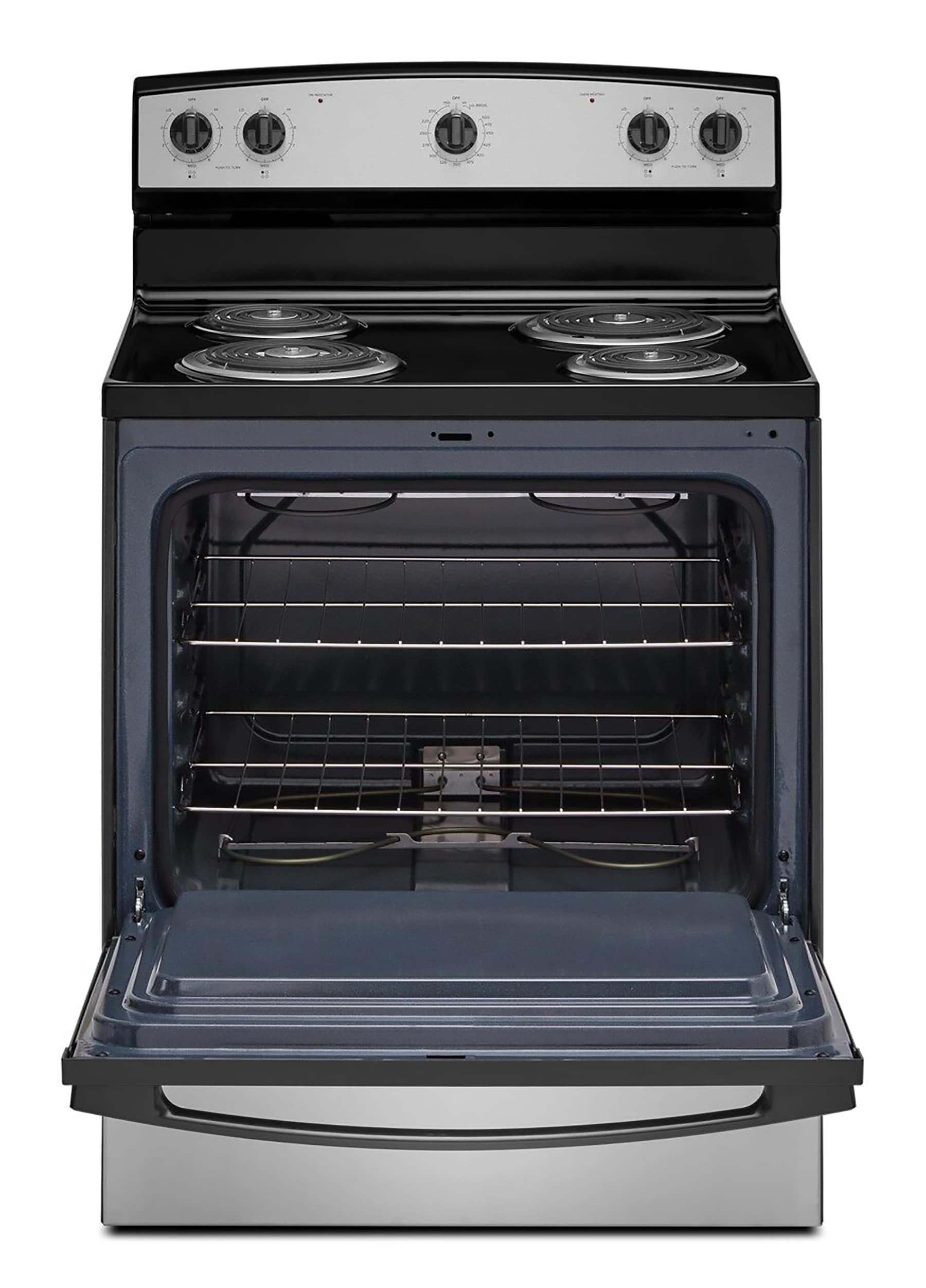 Amana 30 in. 4-Element Freestanding Electric Range with Easy-Clean Glass Door 1