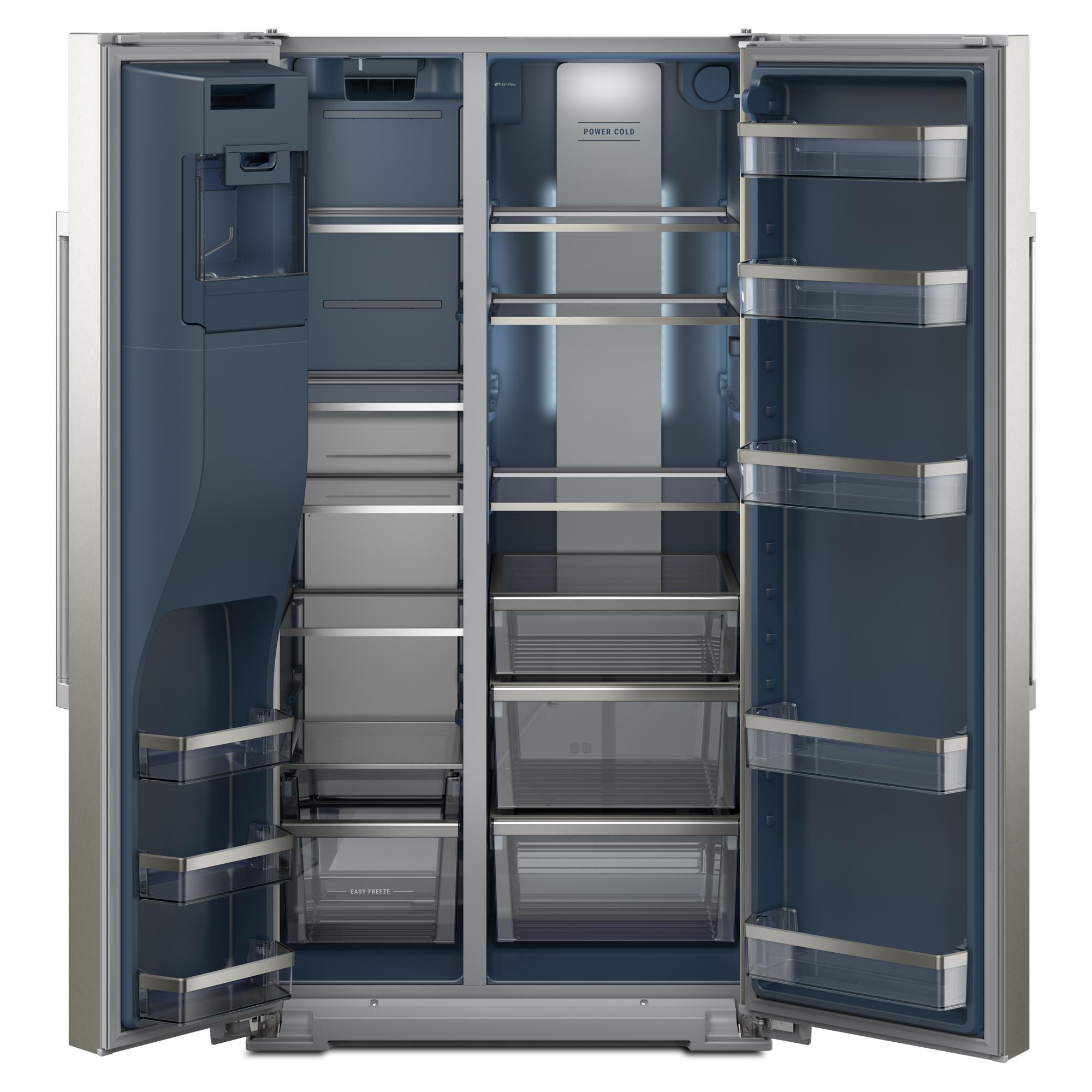 Maytag Maytag 36 in. Wide 21 cu. ft. Counter-Depth Side-by-Side Refrigerator with Arctic Blue Interior - Fingerprint-Resistant Stainless Finish (PowerCold) 2