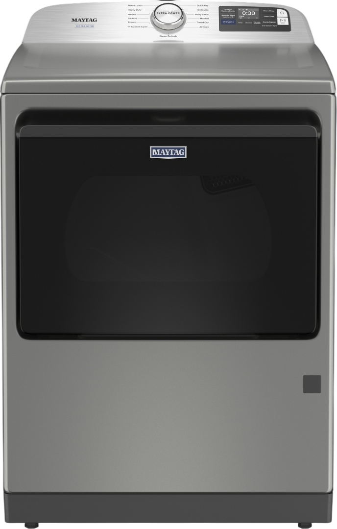 Maytag Maytag 7.4 cu. ft. Smart Top Load Gas Dryer with Pet Pro Option and Extra Power (Classic Silver) 1