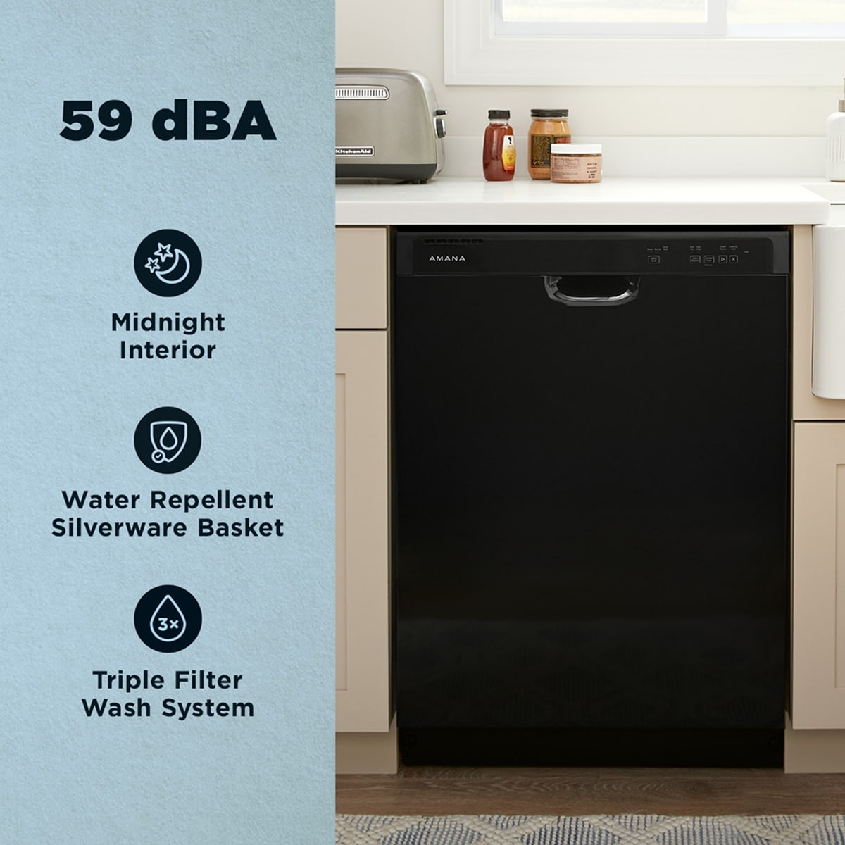 Amana Amana 24 inch Built-In Tub Dishwasher with Midnight Interior (Black) ADFS2524RB 2