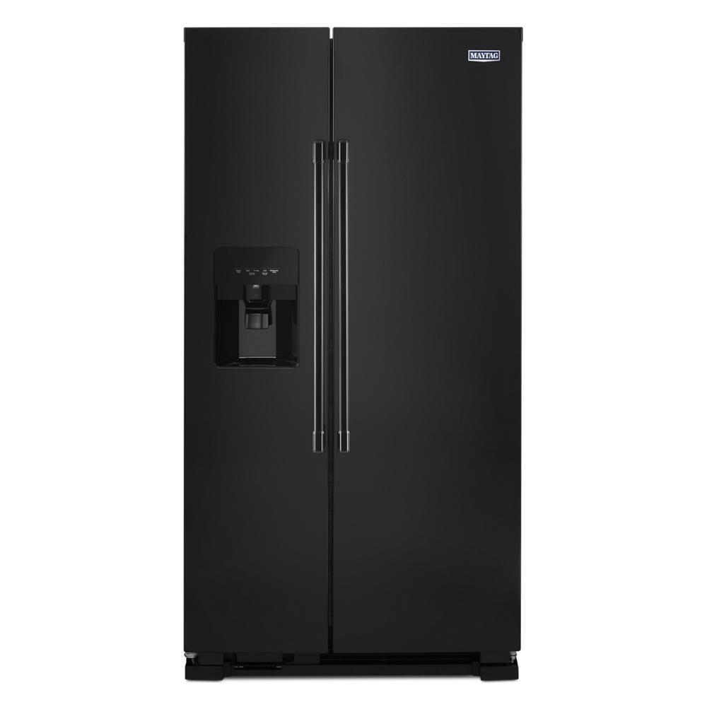 Maytag Maytag 36 in. Wide 24.5 cu. ft. Side-by-Side Refrigerator with Exterior Ice and Water Dispenser (Black)