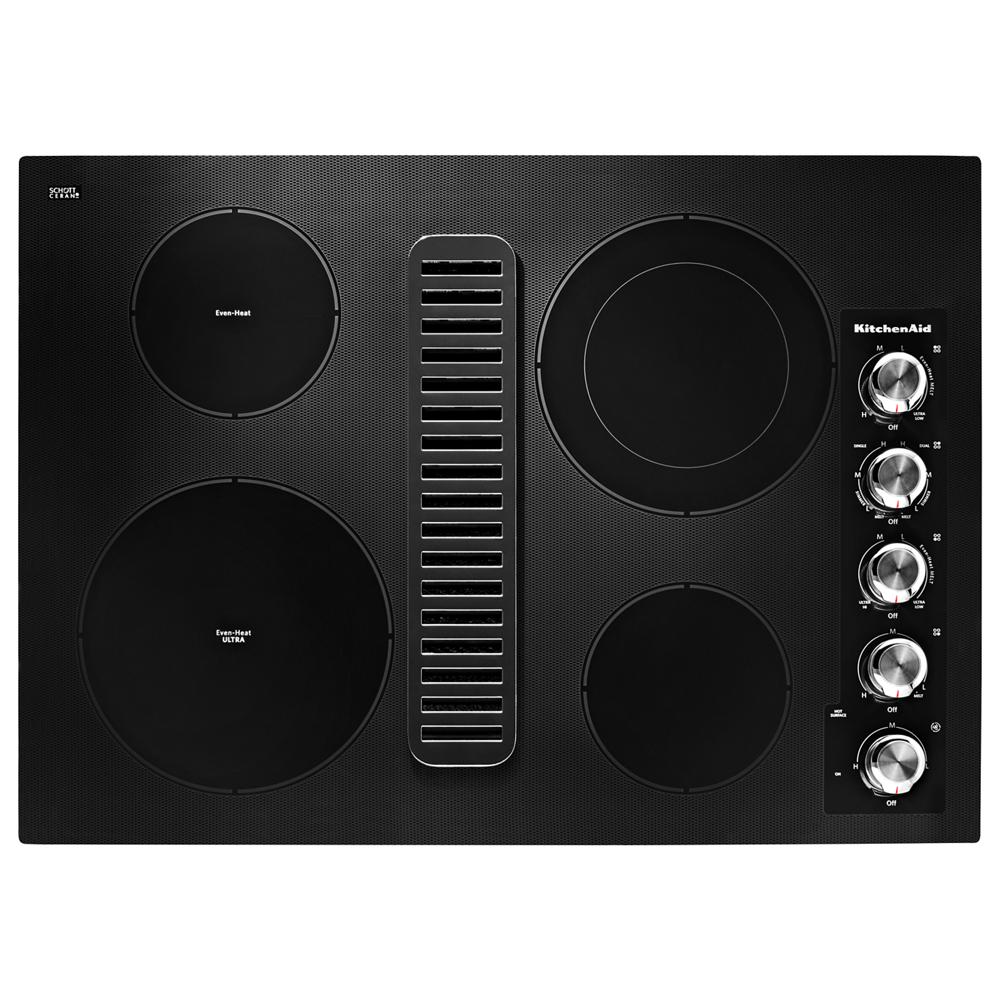 KitchenAid 30 in. Wide 4 element Built-In Downdraft Electric Cooktop 1