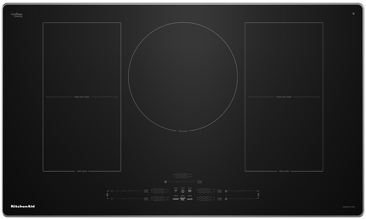 KitchenAid 36 in. Temp Cook™ Induction Cooktop with 5 Cooking Zones (Stainless Steel Trim) 1