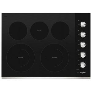 Whirlpool 30-inch Electric Ceramic Glass Cooktop with Two Dual Radiant Elements