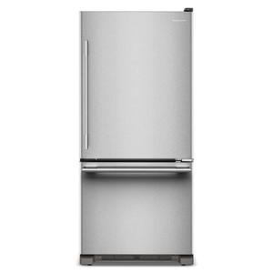 KitchenAid 19 Cu. Ft. 30-Inch Standard-Depth Bottom Mount Refrigerator with Right Door Swing