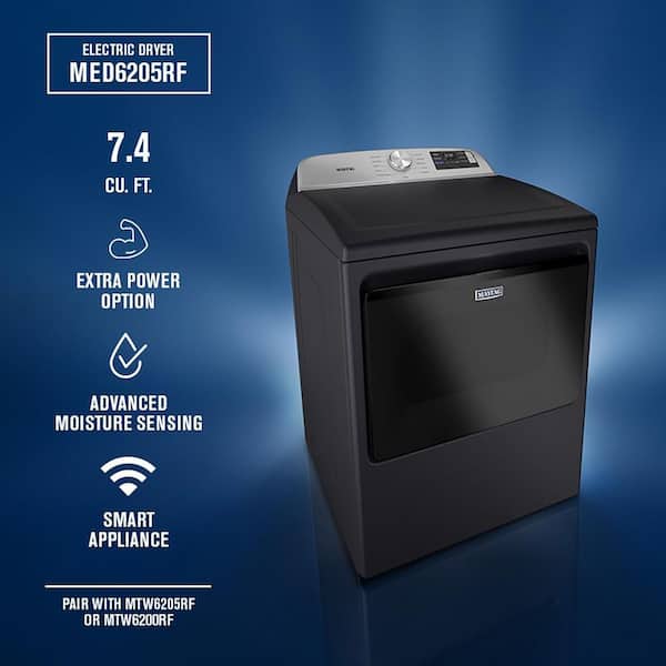 Maytag MAYTAG 7.4 Cu. Ft. Top Load Electric Dryer with Extra Power and Advanced Moisture Sensing MED6205RF 0